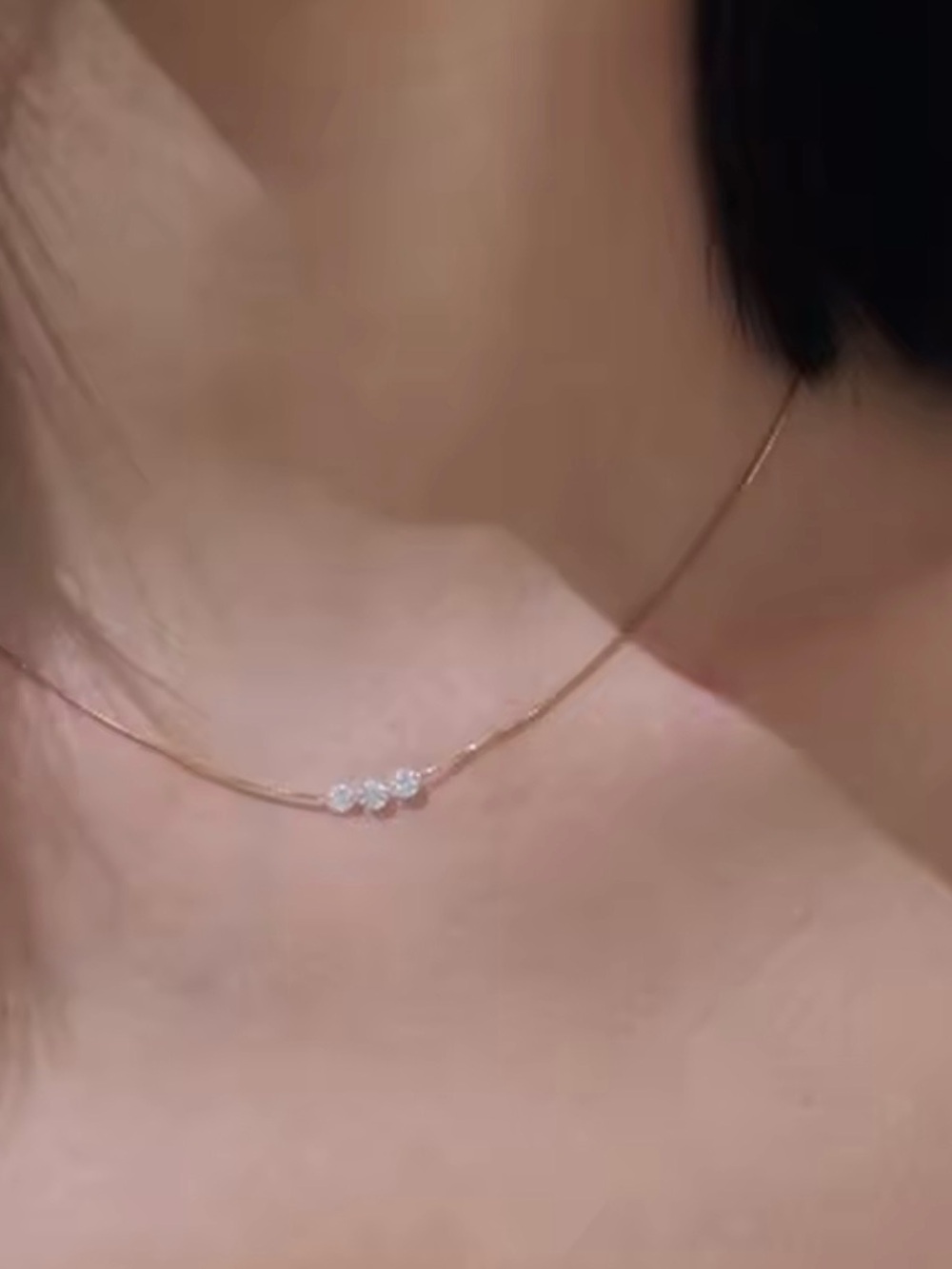 Delicate Triple Stone Necklace new